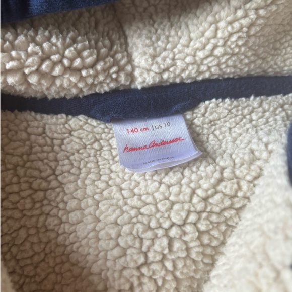 Hanna Andersson Faux Shearling French Terry Zip-Up Hoodie rainbow kids size 10 - Picture 7 of 8